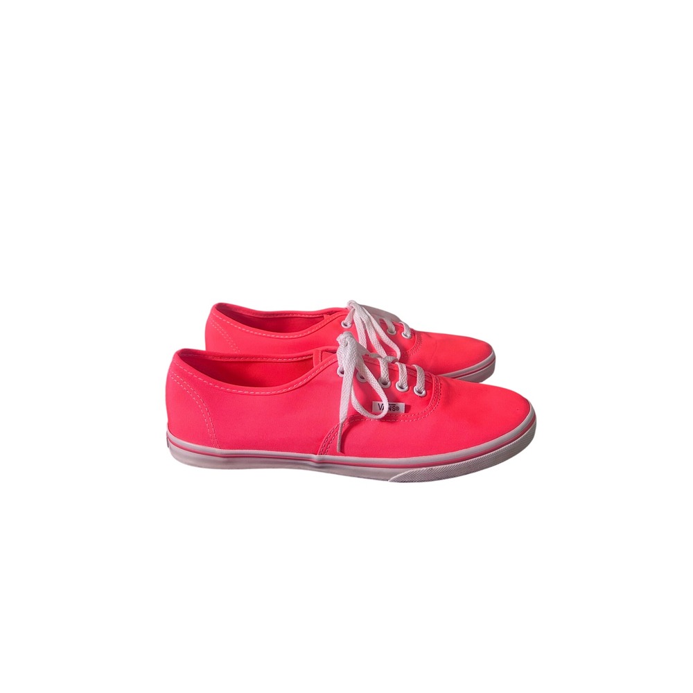 Vans Neon Pink Authentic Sneakers Womens 8.5 Low Top Canvas Skate Shoes
